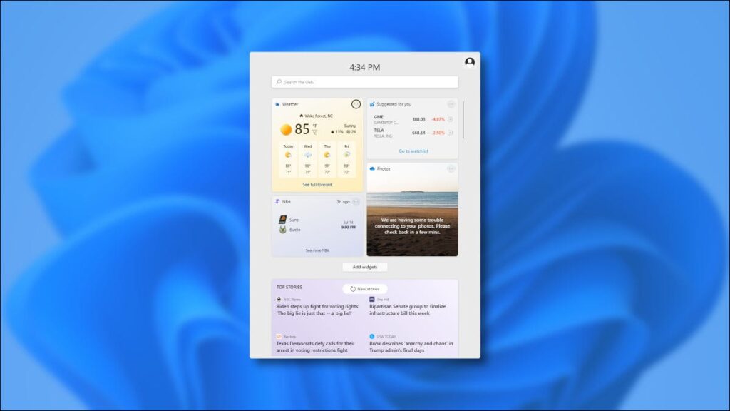 Cách các Widget mới của Windows 11 hoạt động