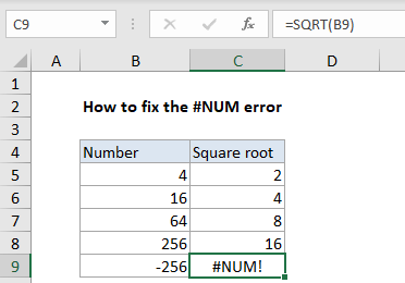 Hướng dẫn khắc phục sự cố đối với lỗi #Num trong Excel