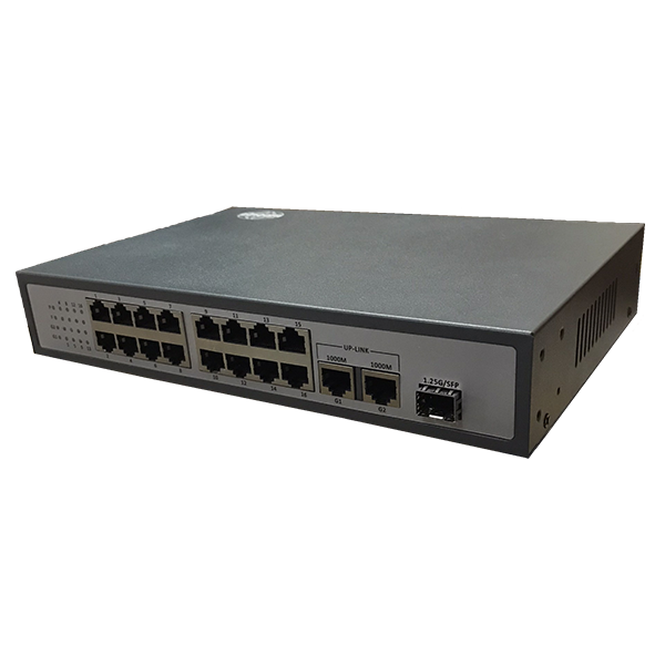 zc-1600poe-sfp-2ge Thiết bị chuyển mạch, Switch 16 cổng POE 100M 2 cổng Lan 1000M , 1 cổng quang SFP. Model: ZC-16POE-SFP-2GE