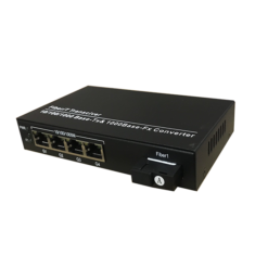 Thiết bị chuyển mạch, Switch 4 cổng POE công suất 60W,  1 cổng quang SC 100M. Model: ZC-POE401F