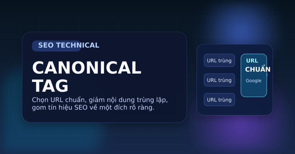 Ảnh bìa về canonical tag và cách chọn URL chuẩn trong SEO