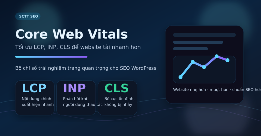 Ảnh bìa về Core Web Vitals với LCP, INP và CLS