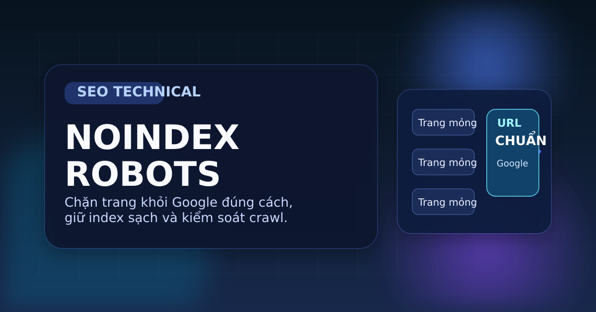 Ảnh bìa về noindex và cách chặn trang khỏi Google đúng chuẩn SEO
