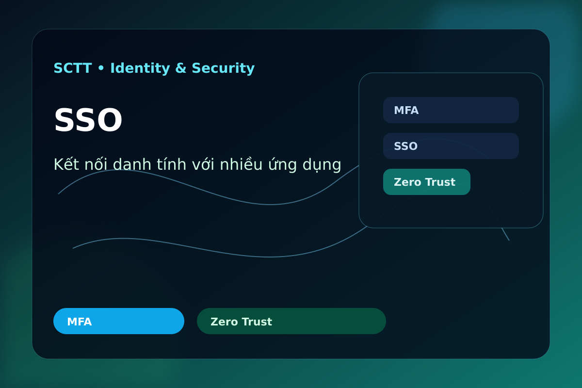 Sơ đồ SSO kết nối người dùng với nhiều ứng dụng doanh nghiệp