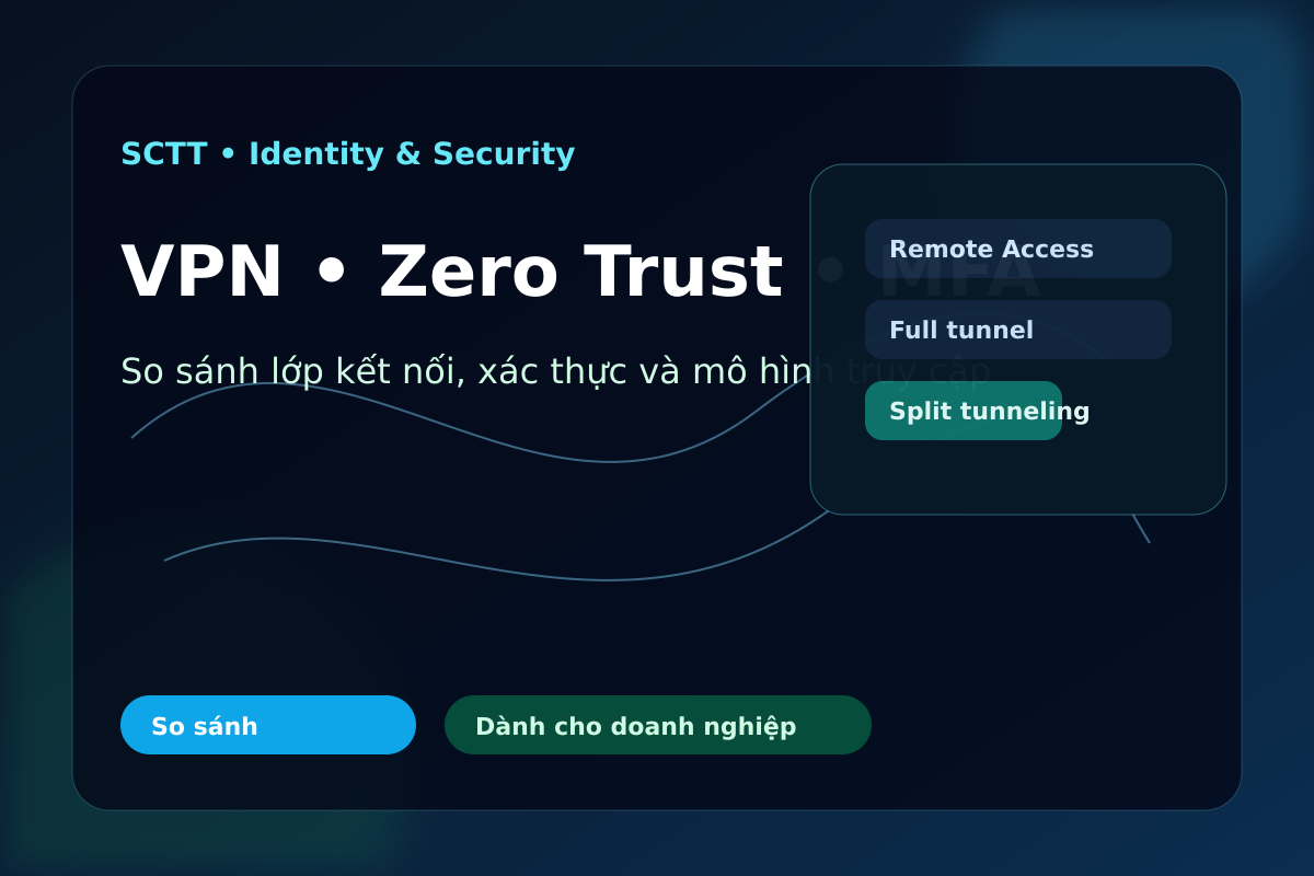 So sánh VPN, Zero Trust và MFA trong bảo mật truy cập