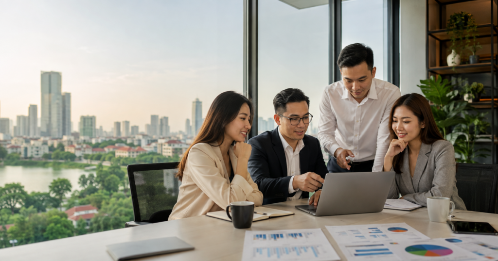 SEO services in Hanoi team reviewing search strategy